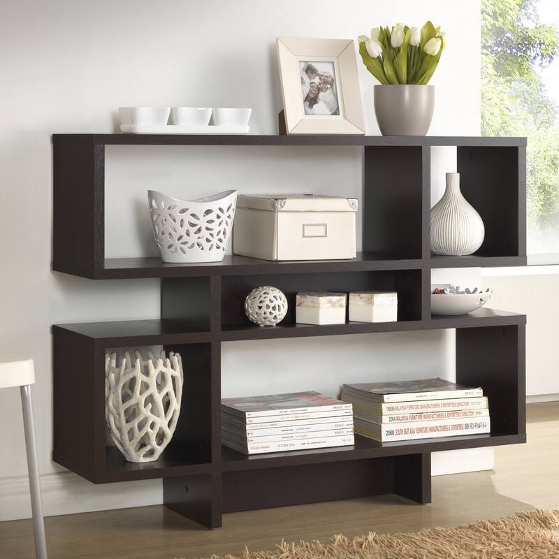 Porch & Den Hanalei Dark Brown Modern Multiple Storage Shelf