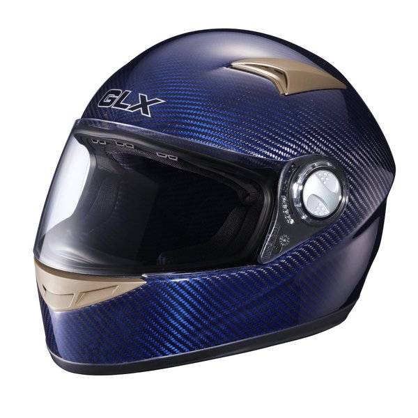 GLX Blue Carbon Full-face Motorcycle Helmet - Overstock - 8726762