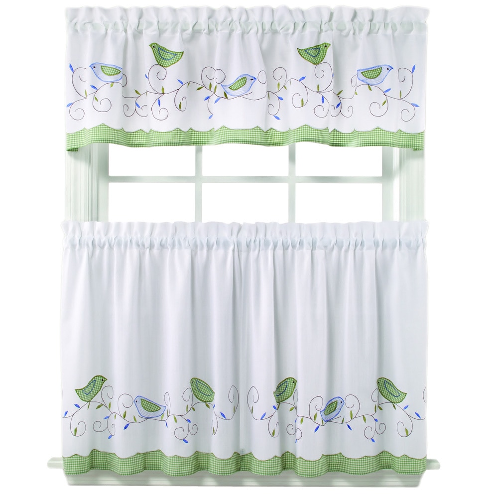 Morning Song Curtain Tiers And Valance Set