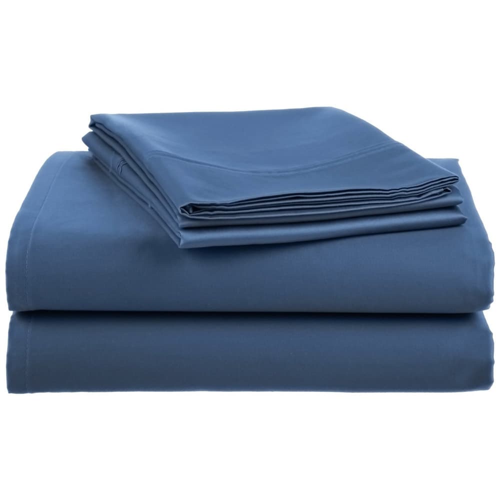 Welspun Welspun Crowning Touch Cotton 500 Thread Count Flexi Fit Sheet Denim Size Twin