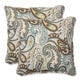 Pillow Perfect 'Tamara Paisley Quartz' 18.5-inch Square Outdoor Throw ...