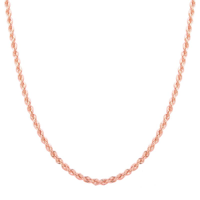 Rose Gold Plated 3 mm Laser-Cut Rope (18-30 Inch) By Roberto Martinez