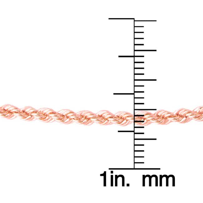 Rose Gold Plated 3 mm Laser-Cut Rope (18-30 Inch) By Roberto Martinez