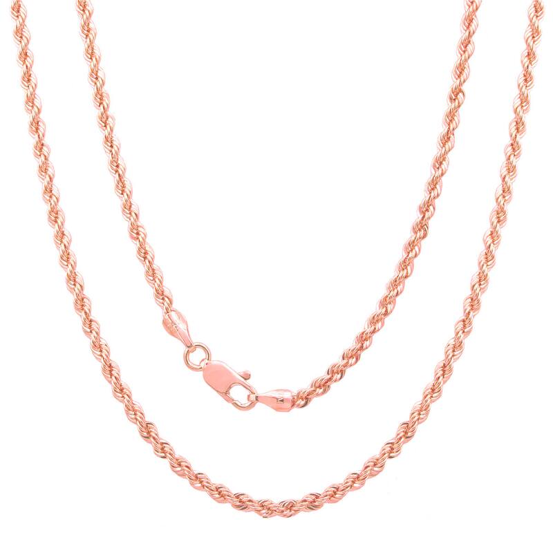 Rose Gold Plated 3 mm Laser-Cut Rope (18-30 Inch) By Roberto Martinez