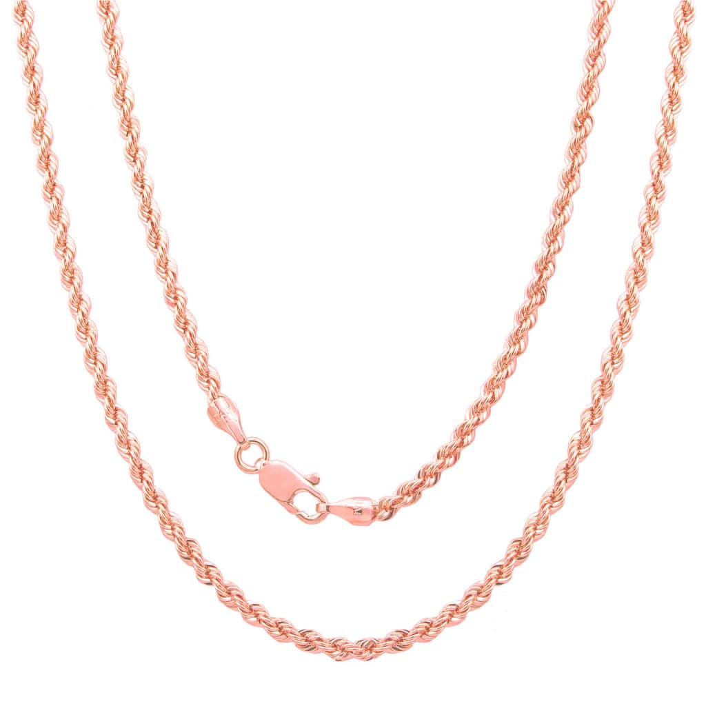 Rose Gold Plated 3 mm Laser-Cut Rope (18-30 Inch) By Roberto Martinez