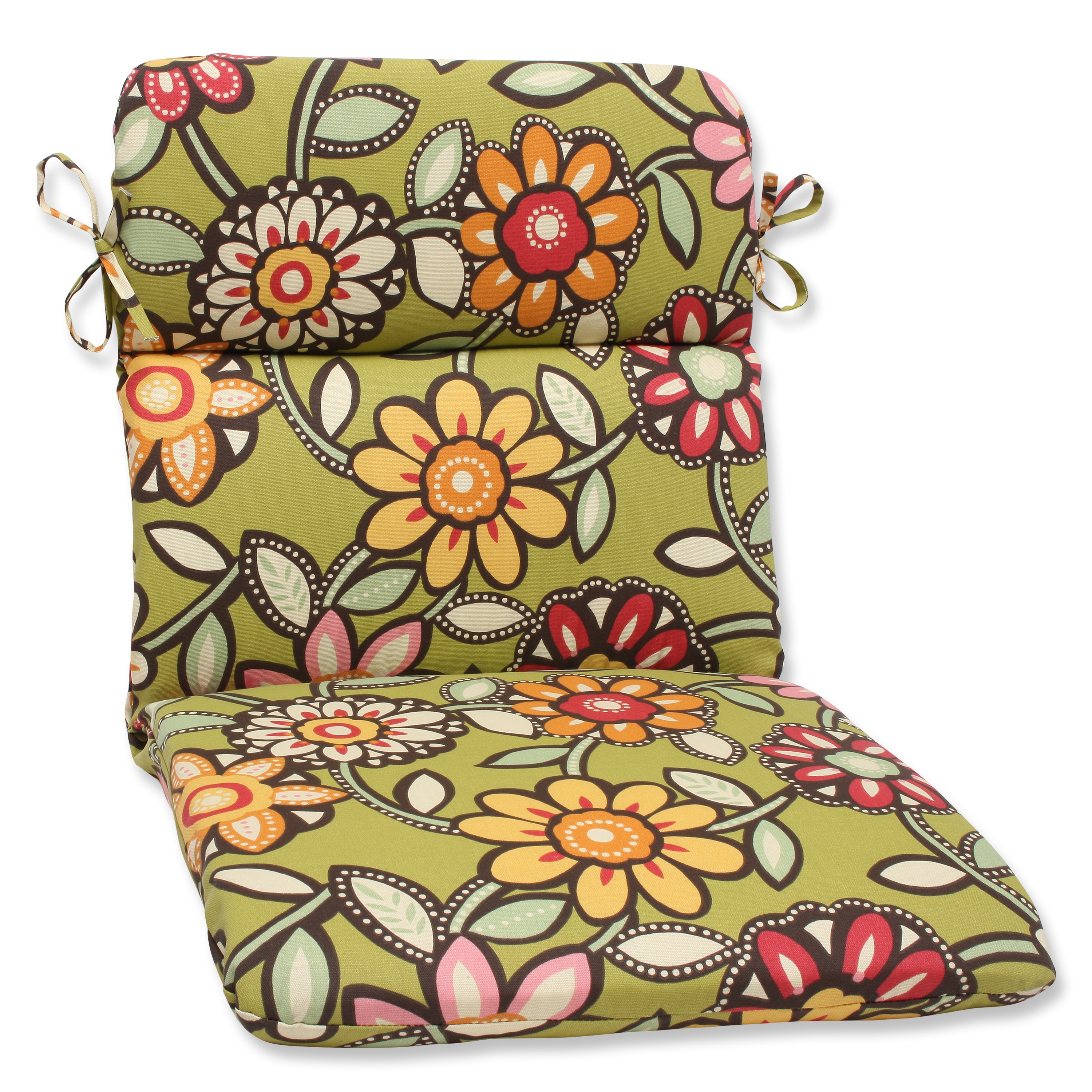 Pillow Perfect Outdoor Wilder Kiwi Rounded Corners Chair Cushion