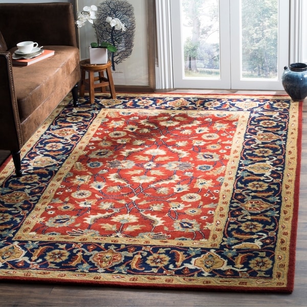 Safavieh Handmade Royalty Rust/ Navy Wool Rug - 8' x 10'