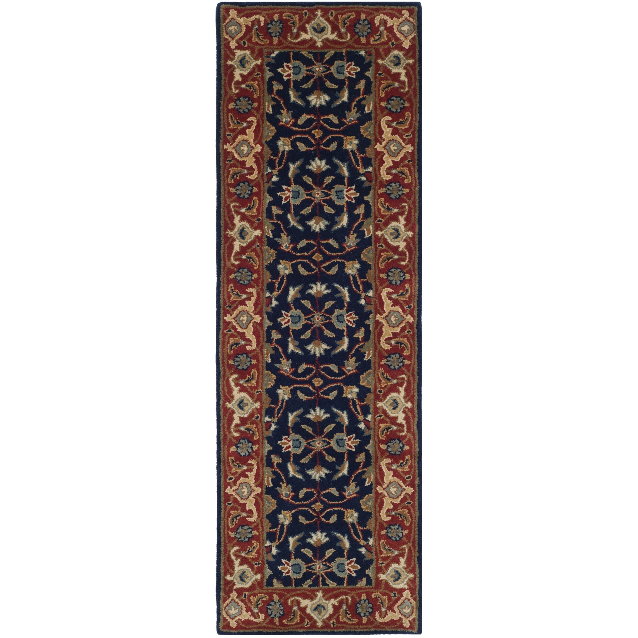 Safavieh Handmade Royalty Navy/ Rust Wool Rug (23 X 7)