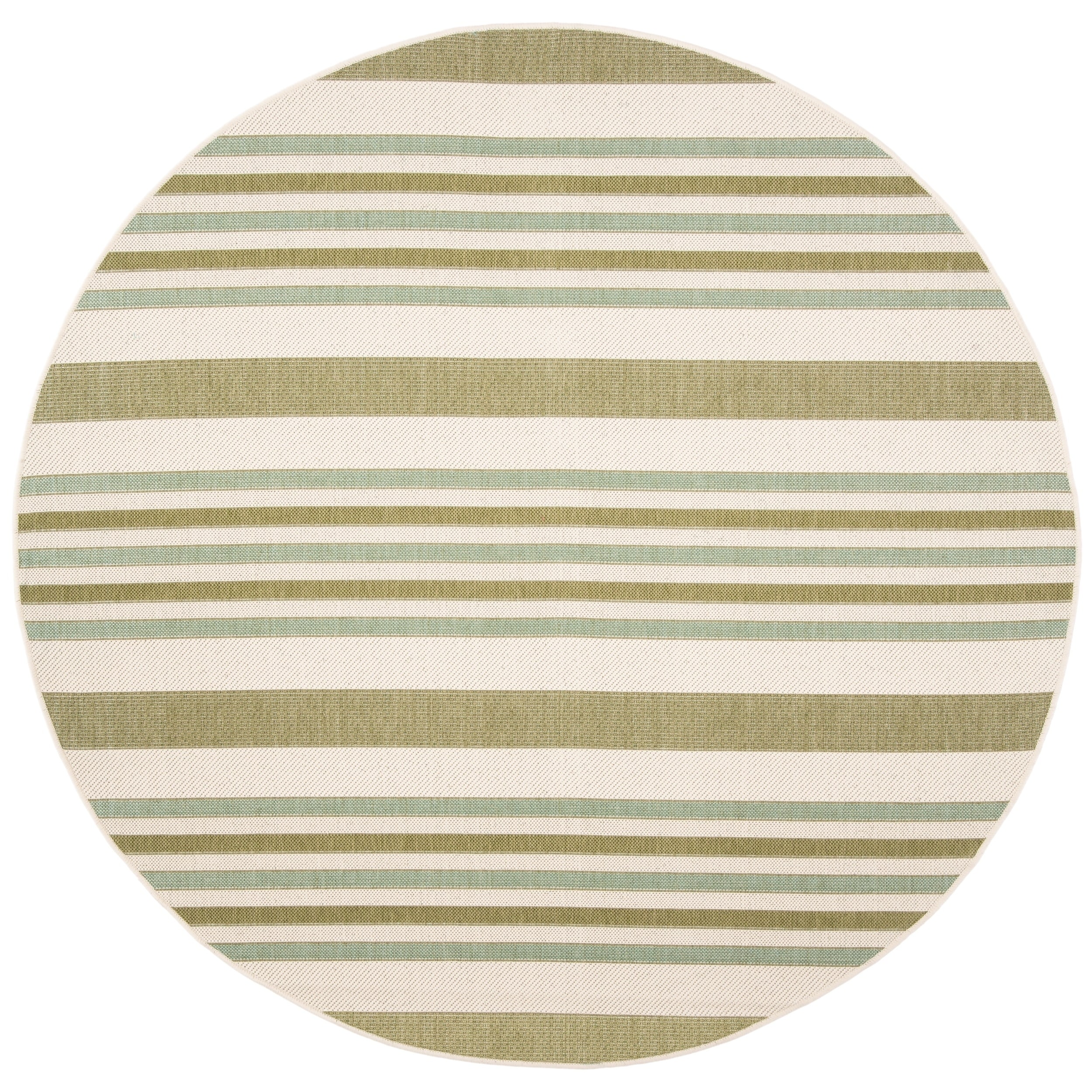 Safavieh Indoor/ Outdoor Courtyard Beige/ Green Rug (53 Round)