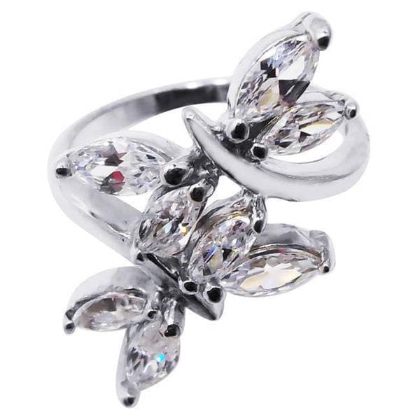AeraVida Set-of-3 .925 Sterling Silver Glimmering Cubic Zirconia Dangle Pendant Necklace