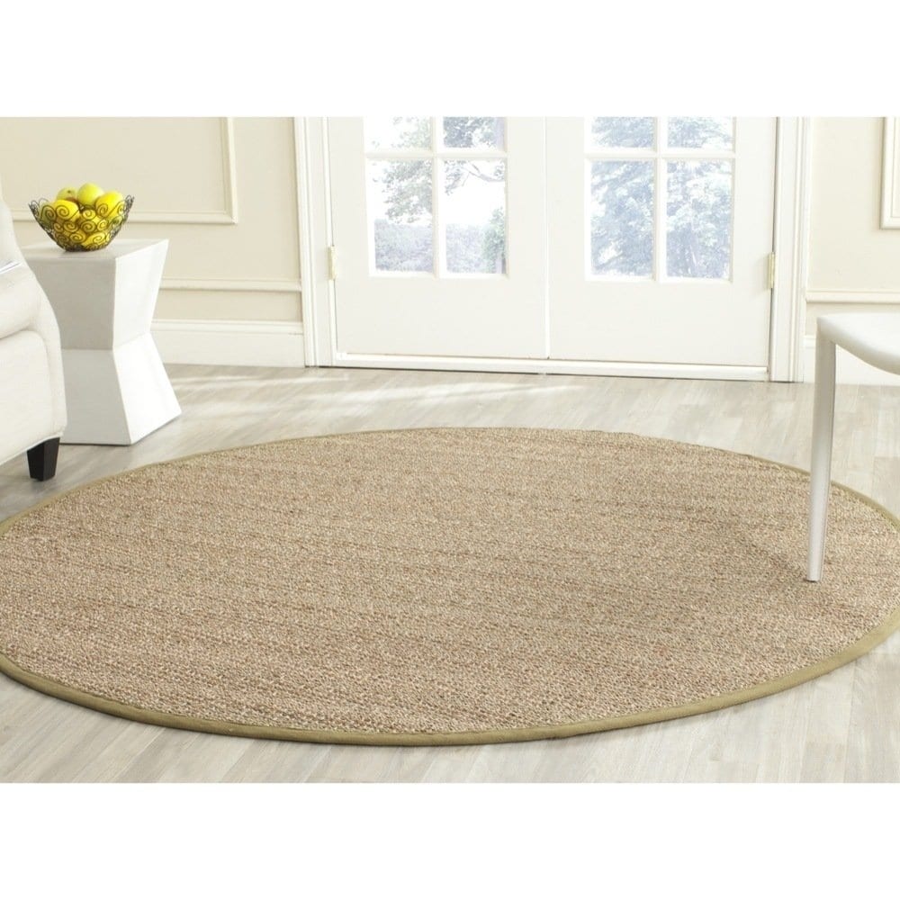 Safavieh Natural Fiber Natural/ Olive Seagrass Rug (6 Round)