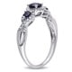 preview thumbnail 7 of 10, Sapphire and 1/8ct TDW Diamond 3-stone Infinity Engagement Ring in 10k White Gold by Miadora