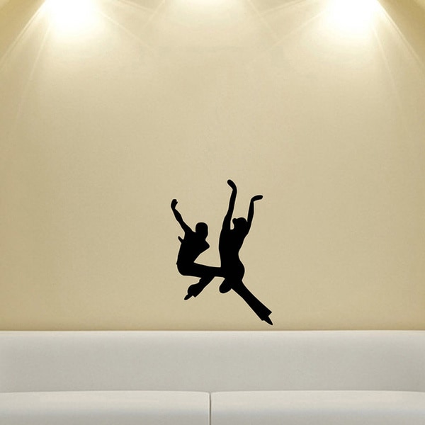 Couple Dancing Tango Silhouette Wall Vinyl Decal Overstock 8746660