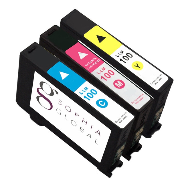 Sophia Global Remanufactured Ink Cartridge Replacement For Lexmark 100 (1 Cyan, 1 Magenta, 1 Yellow)