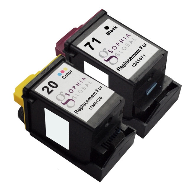 Sophia Global Remanufactured Ink Cartridge For Lexmark 71 And Lexmark 20 (1 Black, 1 Color)