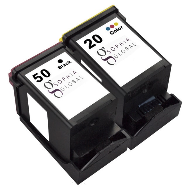 Sophia Global Remanufactured Ink Cartridge For Lexmark 50 And Lexmark 20 (1 Black, 1 Color)