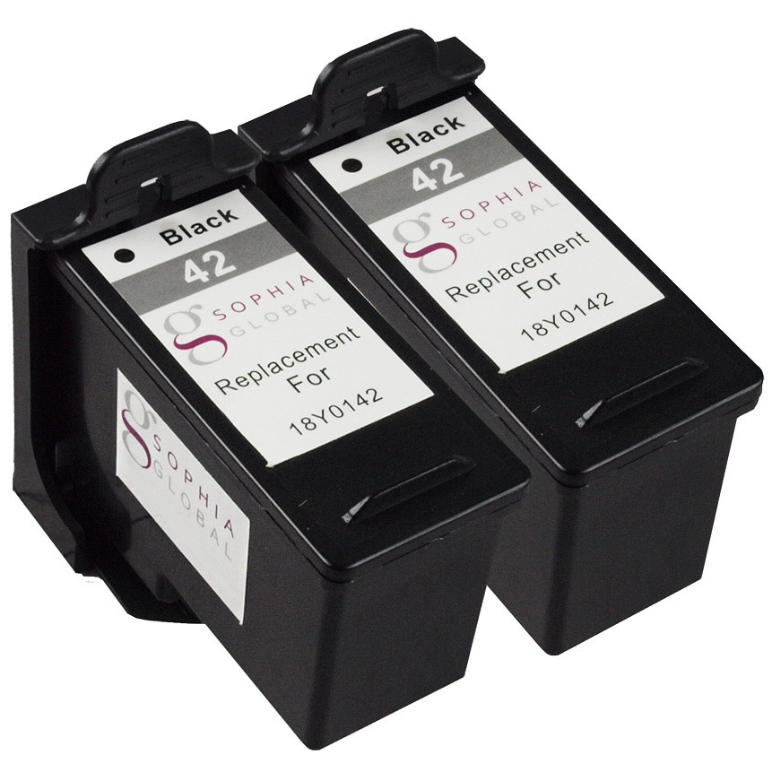 Sophia Global Remanufactured Ink Cartridge For Lexmark 42 (2 Black)