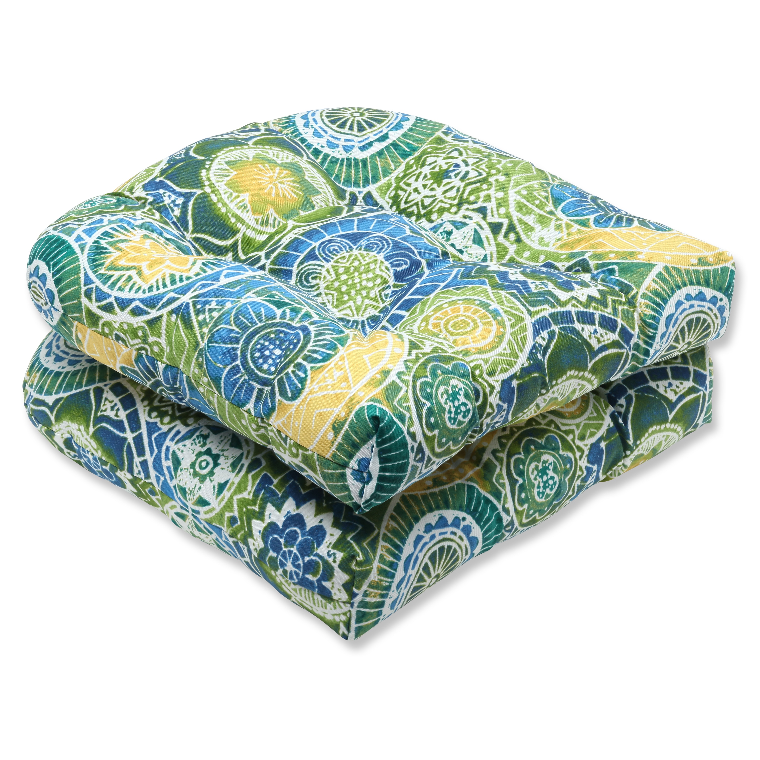 Pillow Perfect Outdoor Omnia Lagoon Wicker Seat Cushion (set Of 2)