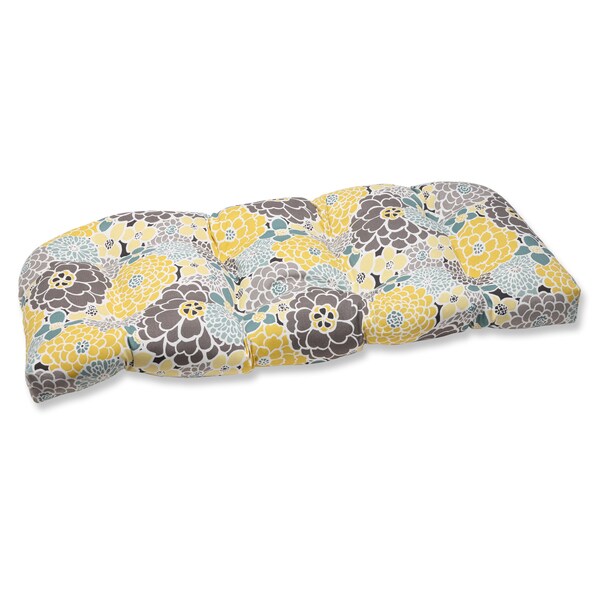 Pillow Perfect Full Bloom Wicker Loveseat Outdoor Cushion Pillow Perfect Full Bloom Wicker Loveseat Outdoor Cushion