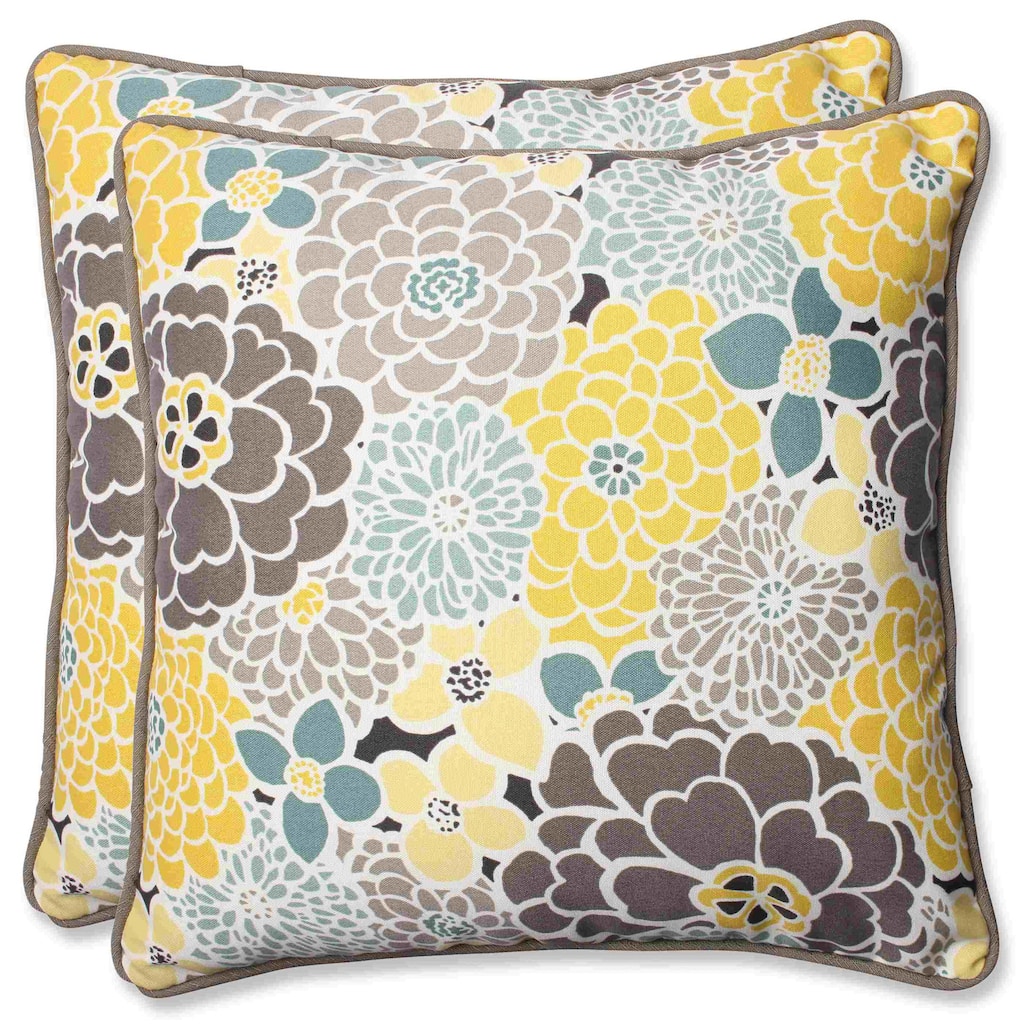 Pillow Perfect Full Bloom 18.5-inch Outdoor Throw Pillows (Set of 2)