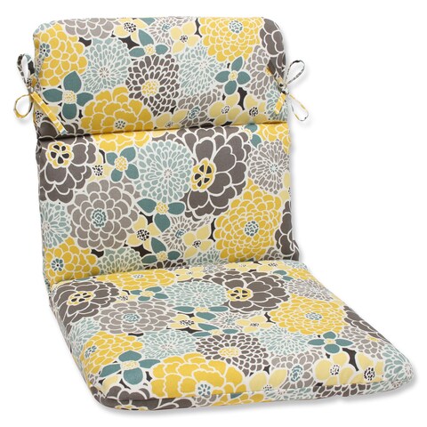 Pillow Perfect Full Bloom Rounded Corners Outdoor Chair Cushion