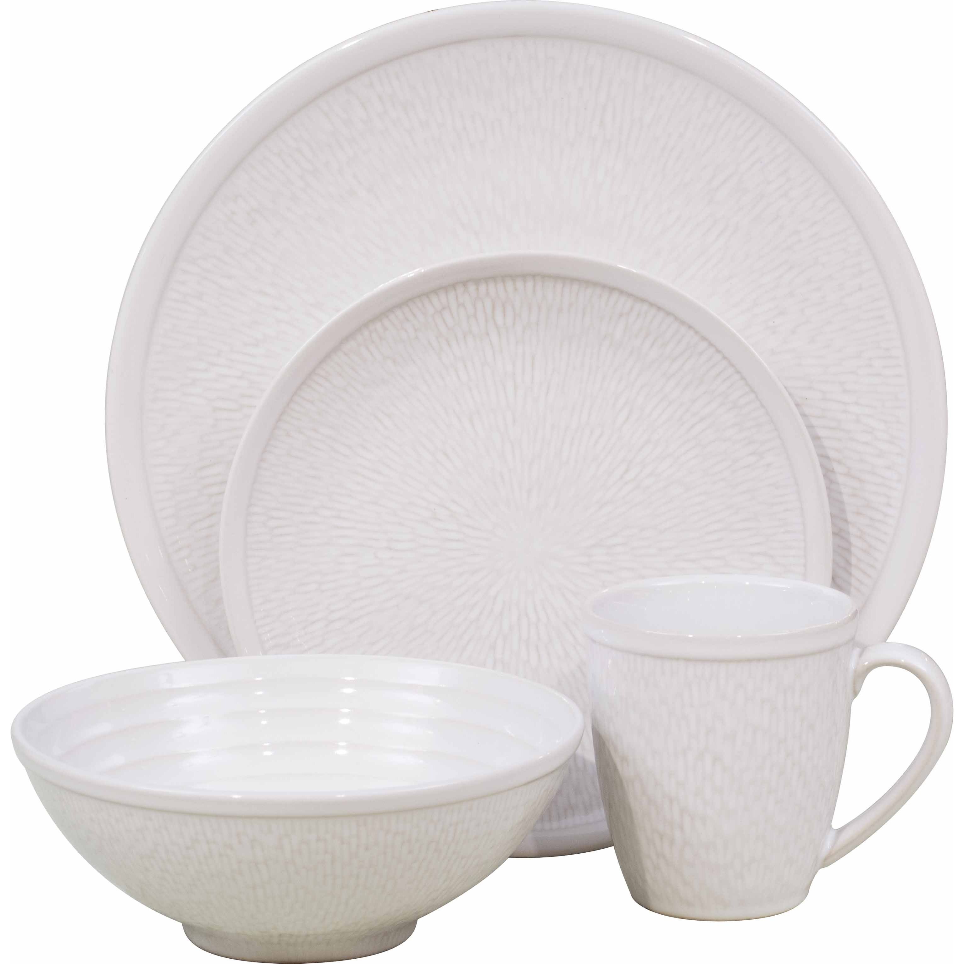 Sango Spectrum White 16 piece Dinnerware Set