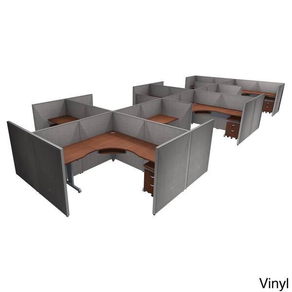 Low Rise Cubicles OFM Grey/ Cherry Privacy Panel 10-person Low-rise Cubicle Work Station ...