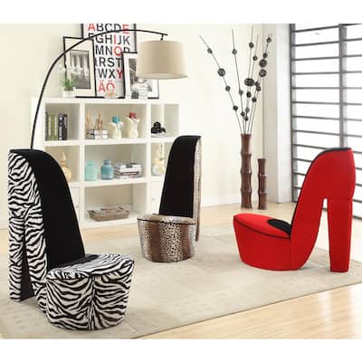 Silver Orchid Gardner High Heel Shoe Fabric Chair