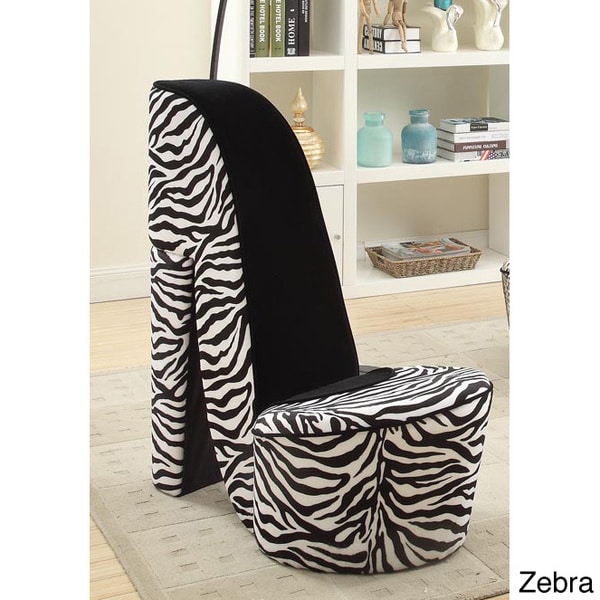 zebra high heel chair