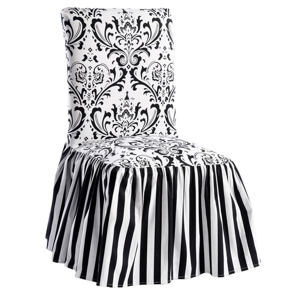 black and white dining chair covers