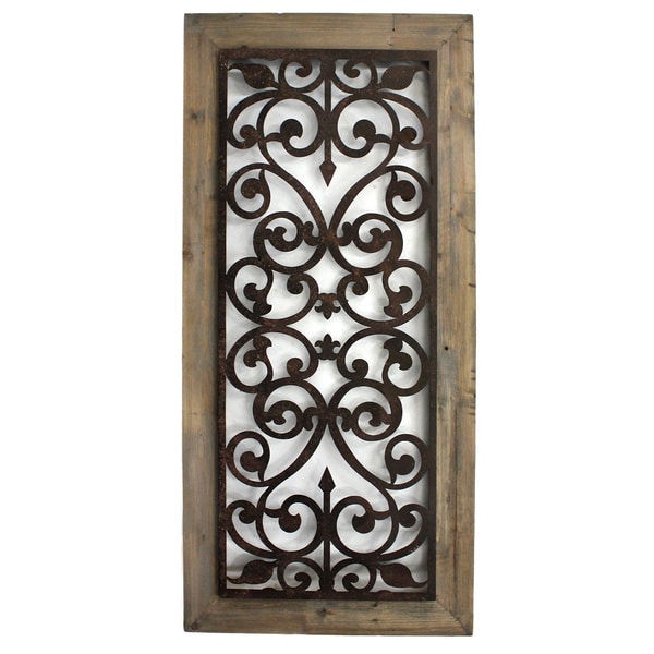 Metal and Wood Scroll work Wall Plaque (China) Wall Hangings