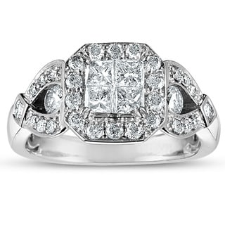 14k Gold 1ct TDW Princess Diamond Ring (H-I, I2) - 10667113 - Overstock ...