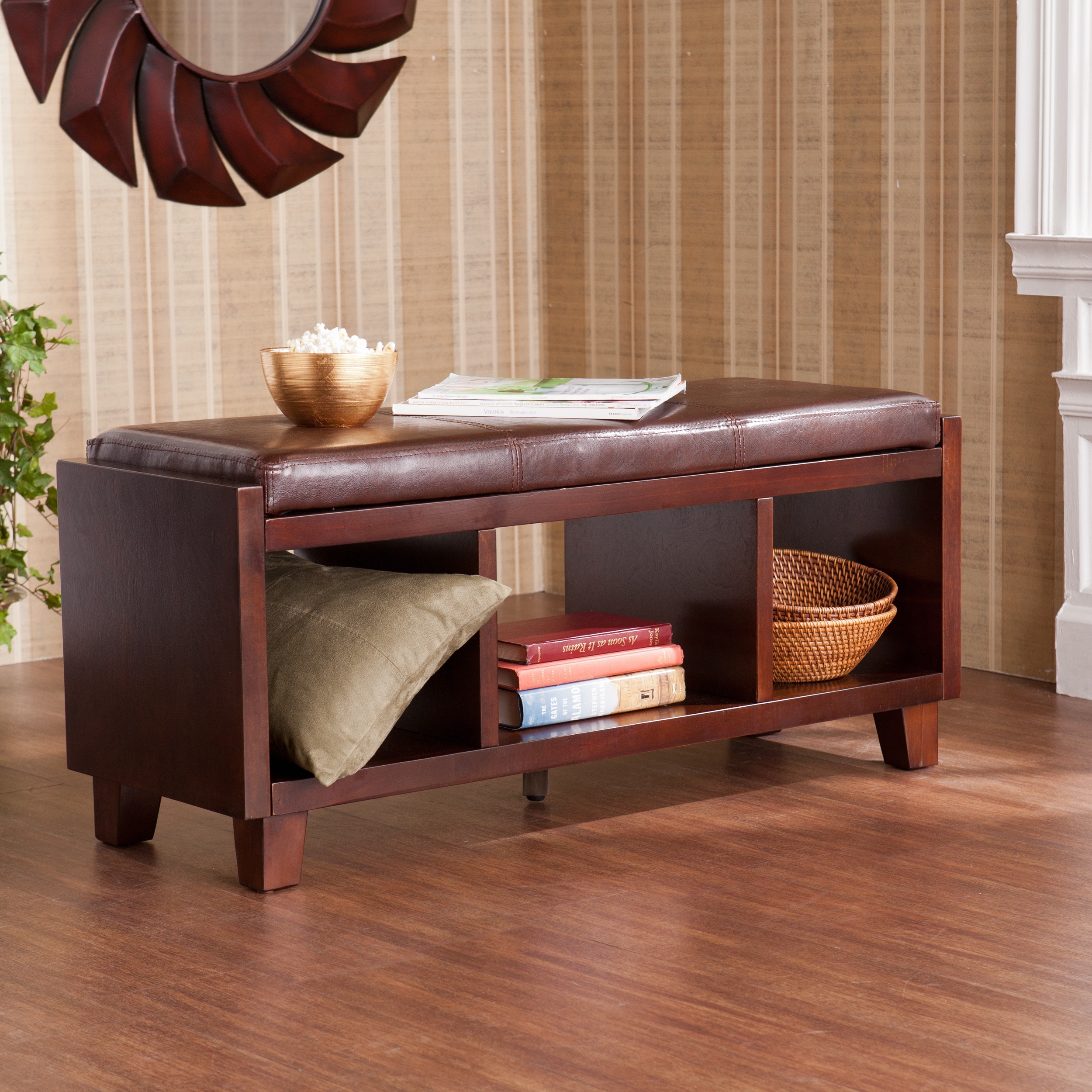 Upton Home Espresso Cavalier Bench