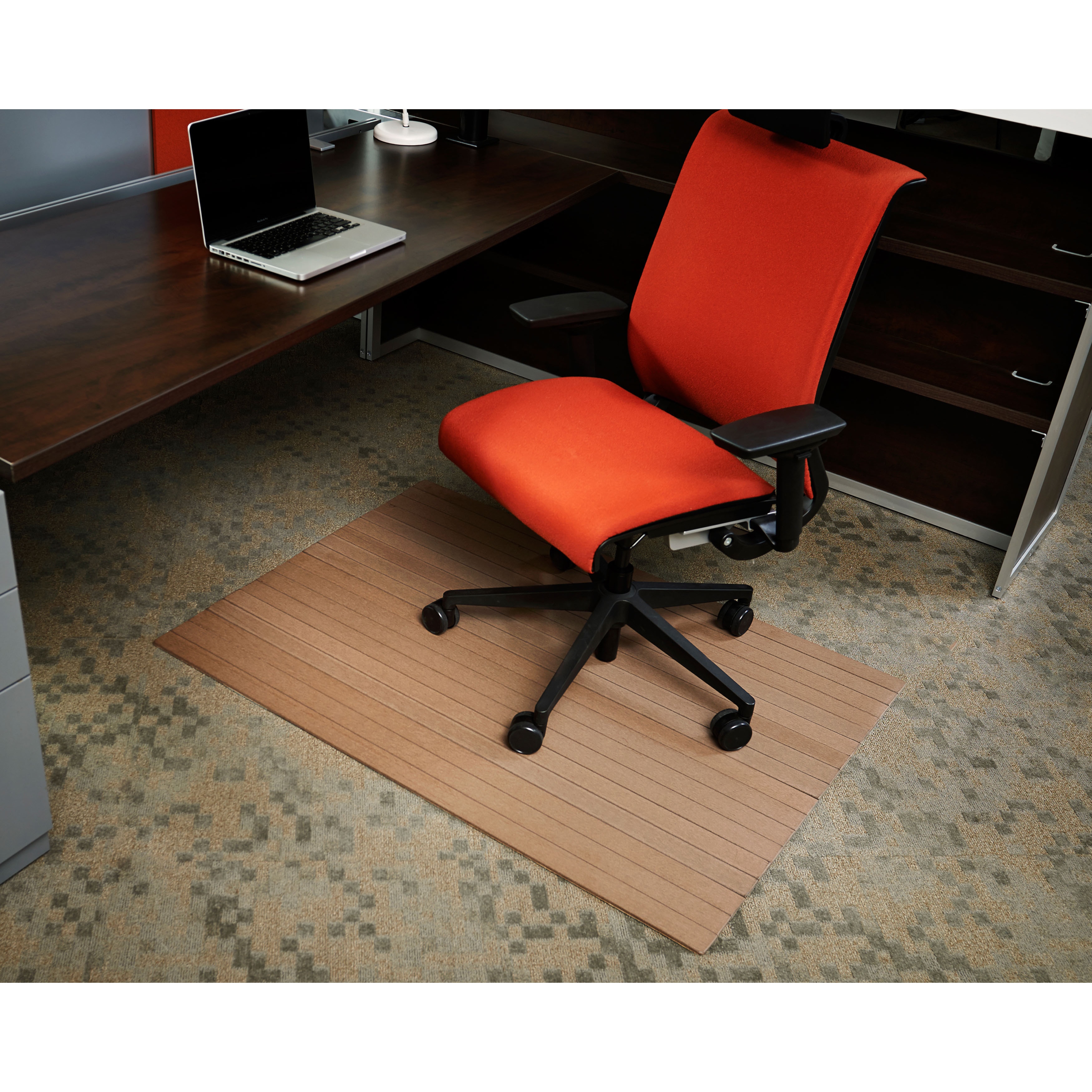 Eco natural Composite Rectangular Chestnut Brown Chair Mat