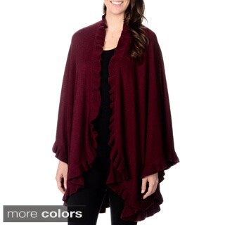 Ply Cashmere Women's Ruffled Collar Wrap (One size)
