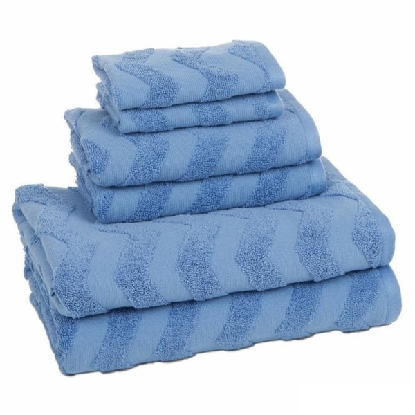 Tommy Bahama Blue Wash Bathroom Towels Wash Cloths Waffle 6 Piece Set  Genuine