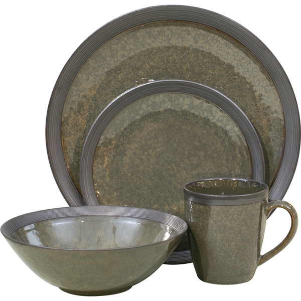 Omega Olive 16 piece Dinnerware Set Sango Casual Dinnerware