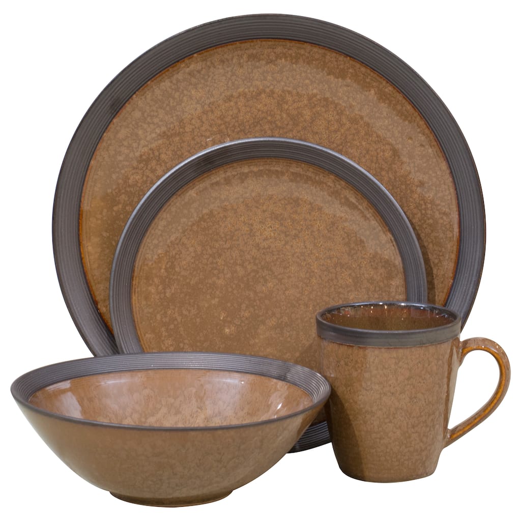 Omega Cocoa 16-piece Dinnerware Set