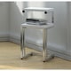 preview thumbnail 3 of 2, White Finish Chrome Side End Snack Table