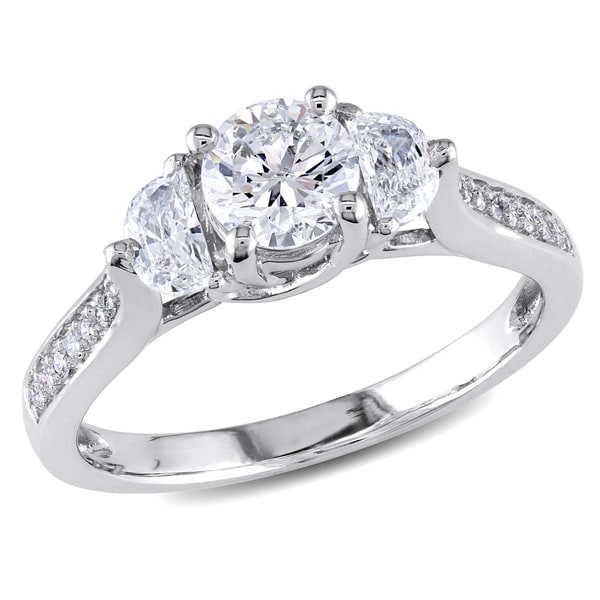 Shop Miadora Signature Collection 14k White Gold 1ct Tdw Diamond Engagement Ring Free Shipping