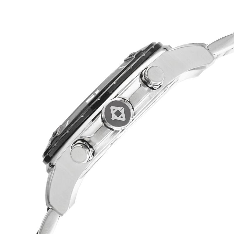 Akribos XXIV Men's Quartz Multifunction Stainless Steel Silver-Tone Bracelet Watch
