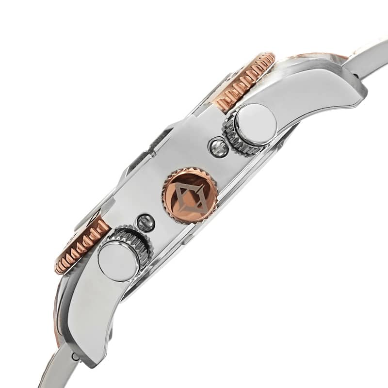 Akribos XXIV Men's Chronograph Embossed Dial Stainless Steel Two-Tone Bracelet Watch