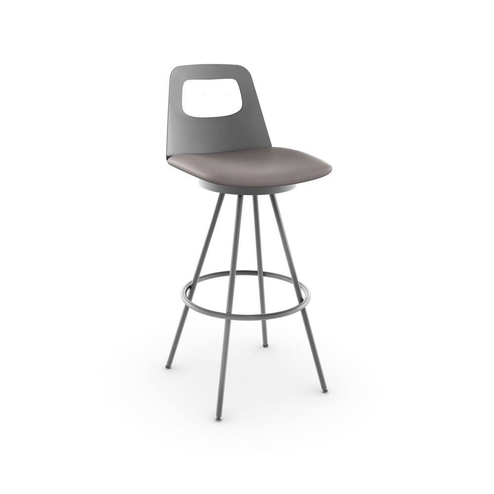 Amisco Ovo 26-inch Grey Swivel Stool