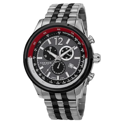 Akribos XXIV Men's Chronograph Tachymeter Stainless Steel Two-Tone Bracelet Watch