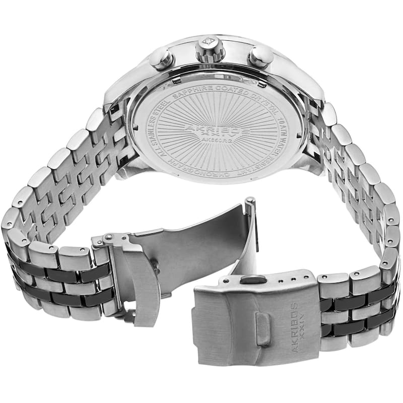 Akribos XXIV Men's Chronograph Tachymeter Stainless Steel Two-Tone Bracelet Watch