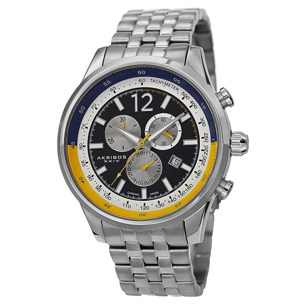 Akribos XXIV Mens Chronograph Tachymeter Stainless Steel Bracelet