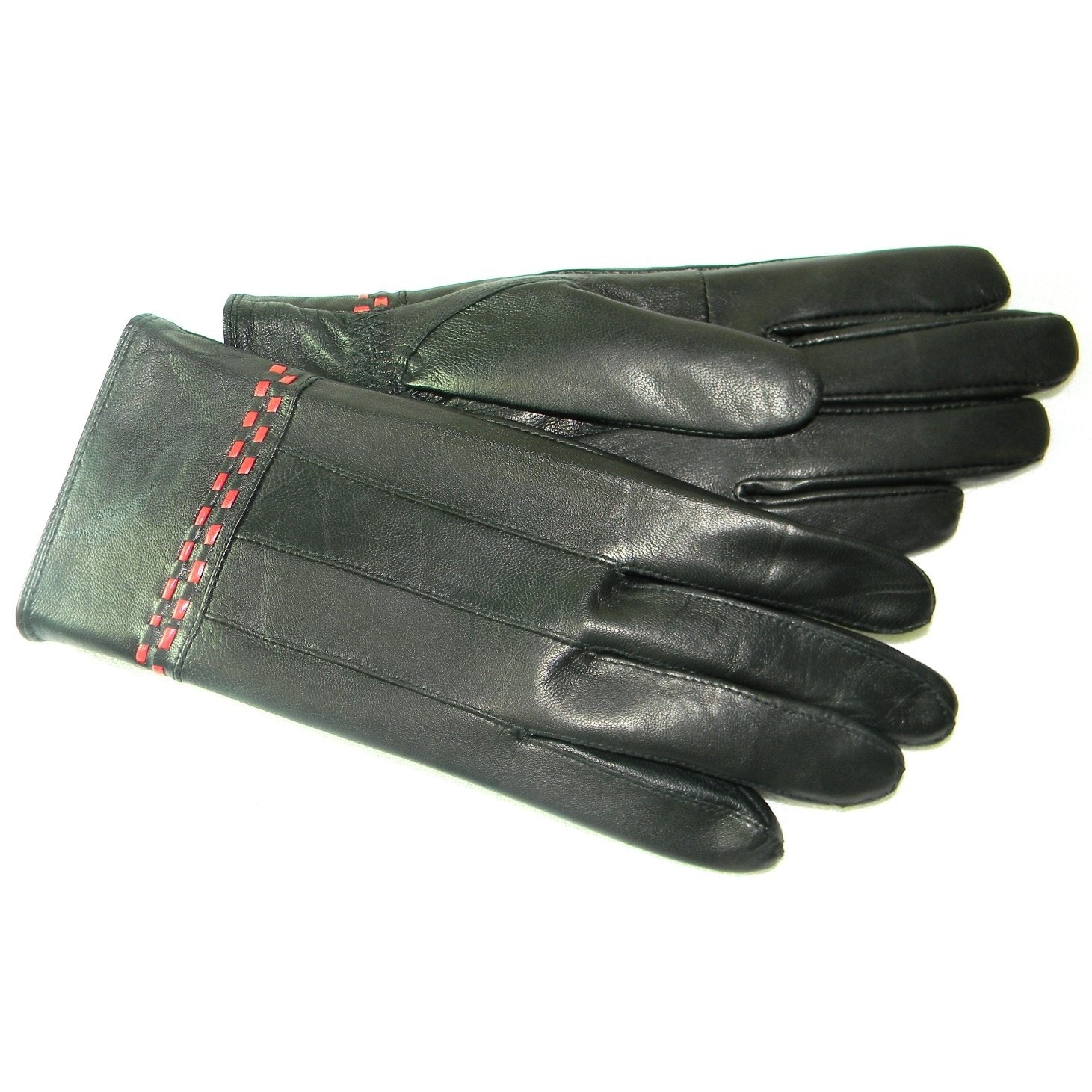 Hollywood Tag Womens Black Lambskin Leather Gloves