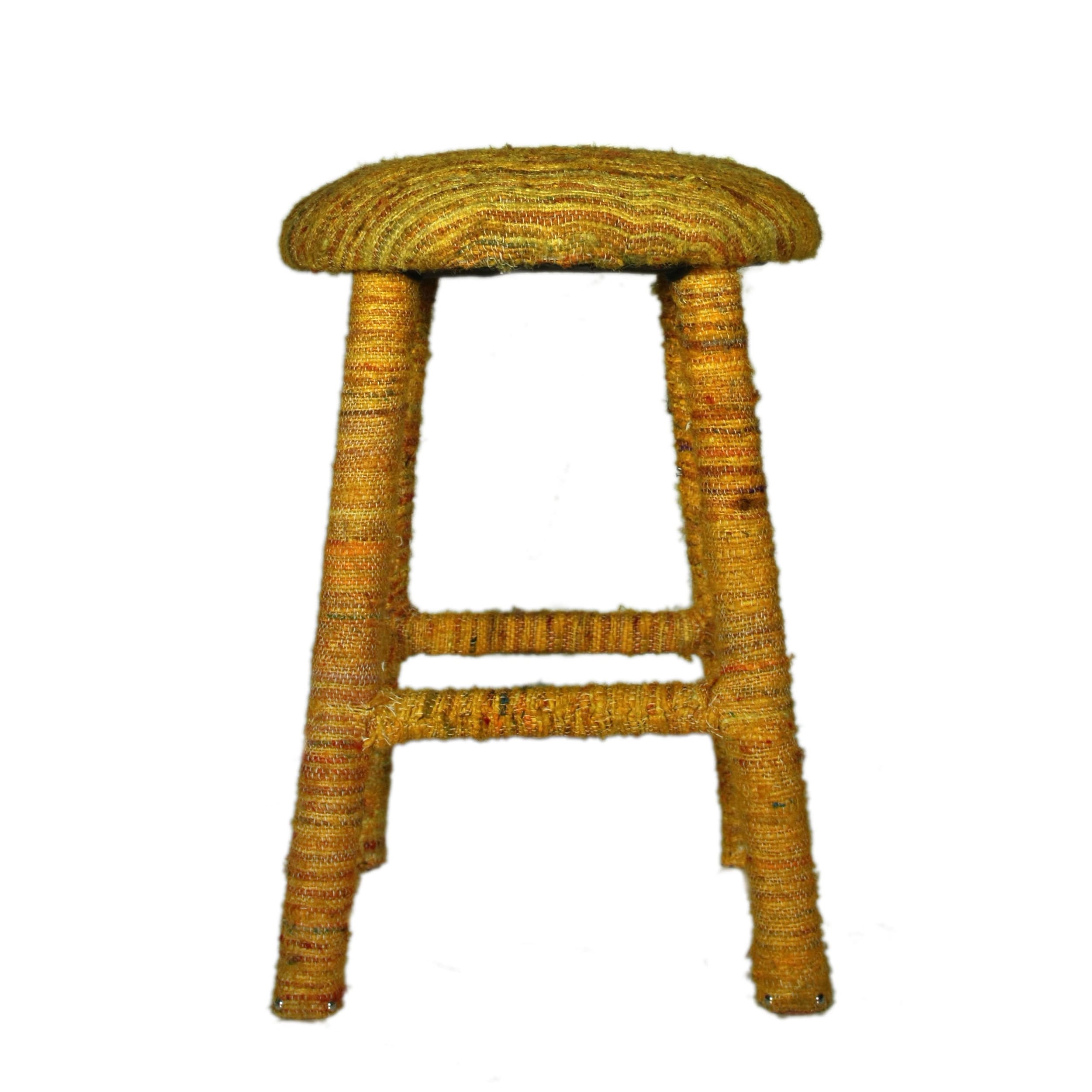 Nuloom Handmade Bombay Yellow Sari Silk Bar Stool