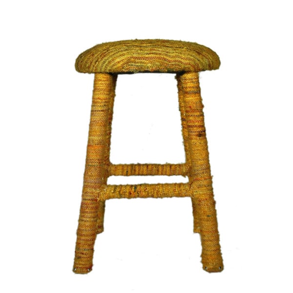 nuLOOM Handmade Bombay Yellow Sari Silk Bar Stool