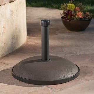 75 pound patio umbrella base Tangkula Water & Sand Fillable 20" Round Table Umbrella Stand Base Umbrella Pole Holder duty base keeps outdoor umbrellas from flying off into the sunset with every passing gust of wind or departing nanny 85 lb. Heavy Duty Steel